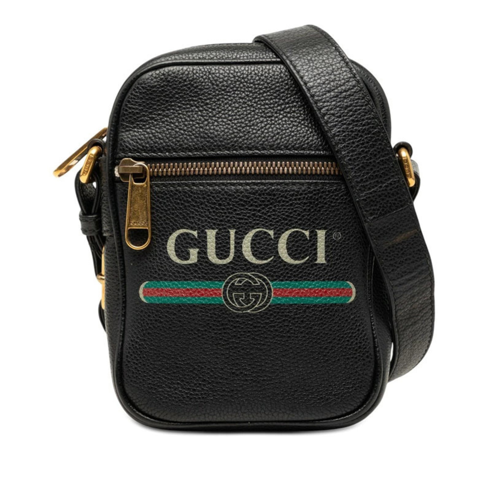 Gucci Sherry Crossbody Bag Black Leather